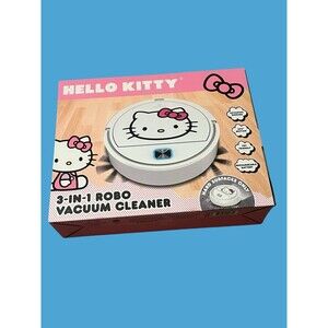 HELLO KITTY 3-in-1 Robe Vacuum Cleaner -Sanrio White Robot Vacuum 360 Motion NEW